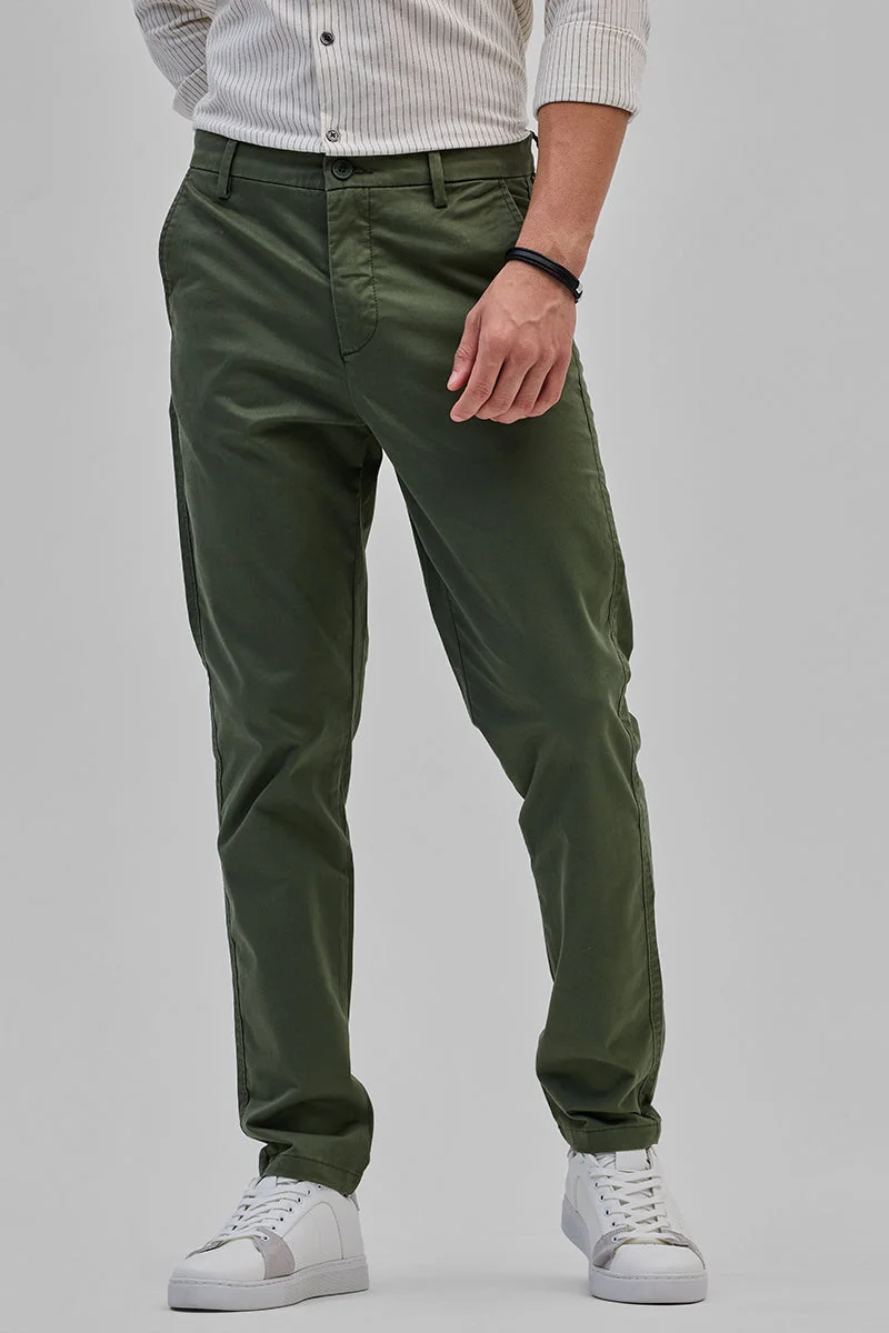 Army Green Slim Fit Trousers